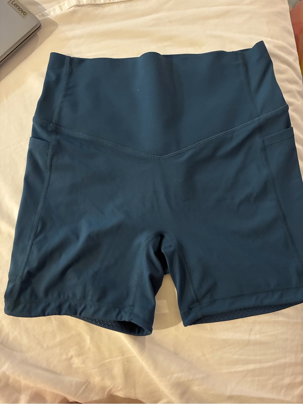 High-Waist Women's Active Shorts - Teal